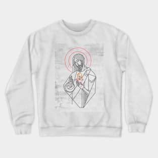 Illustration of Jesus Christ Sacred Heart Crewneck Sweatshirt